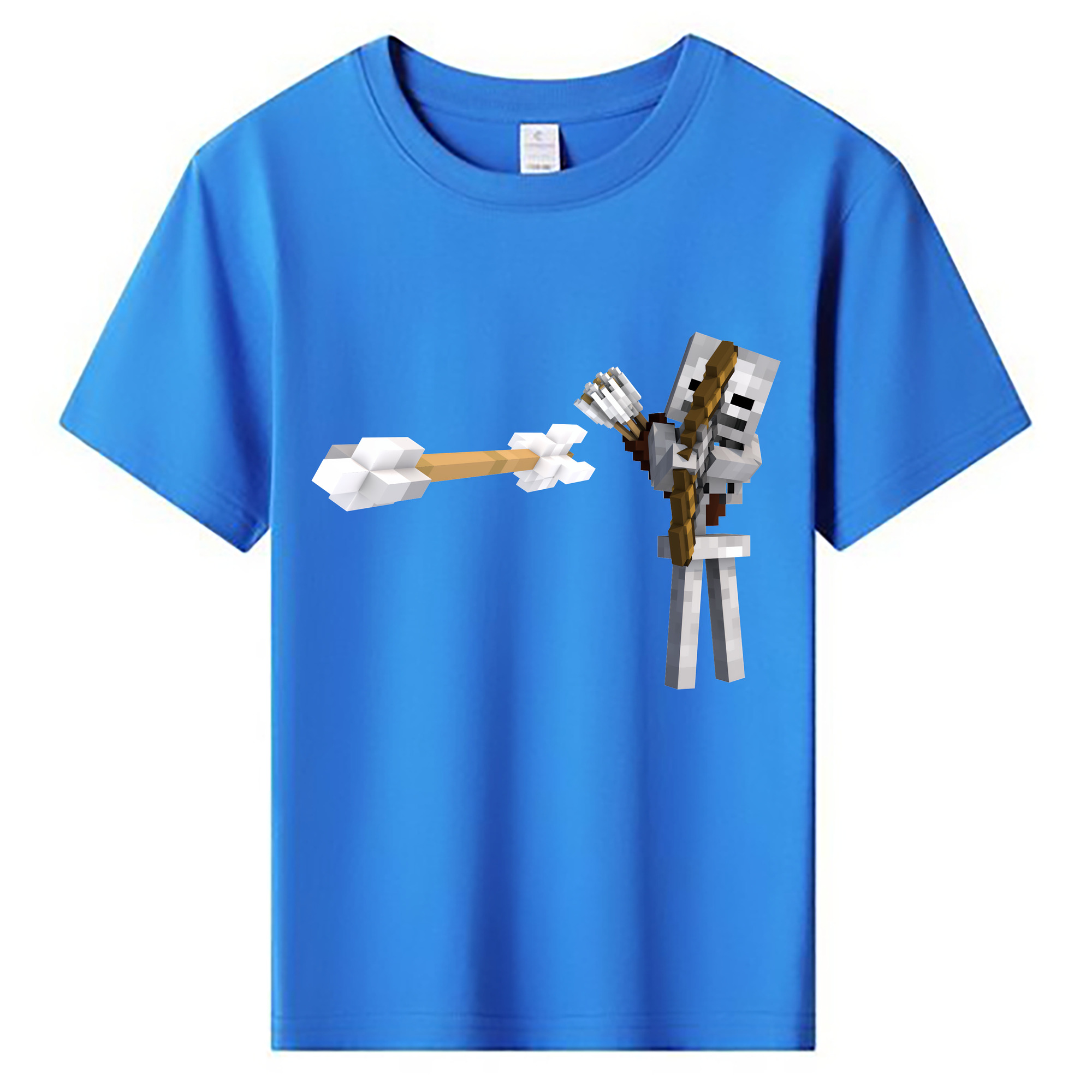 （画像用） マインクラフト ブロックの世界 Minecraft MC Block world 綿100％キッズTシャツ（フロントプリント）